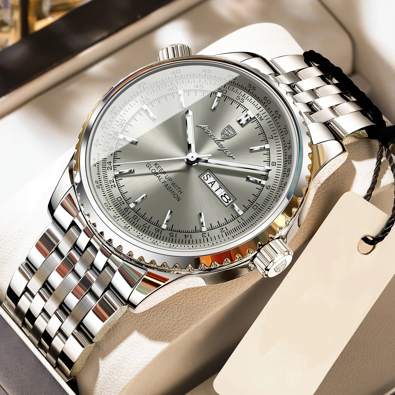 Runde Edelstahl Armbanduhr "Lusso militare no.5272“ - PITANI