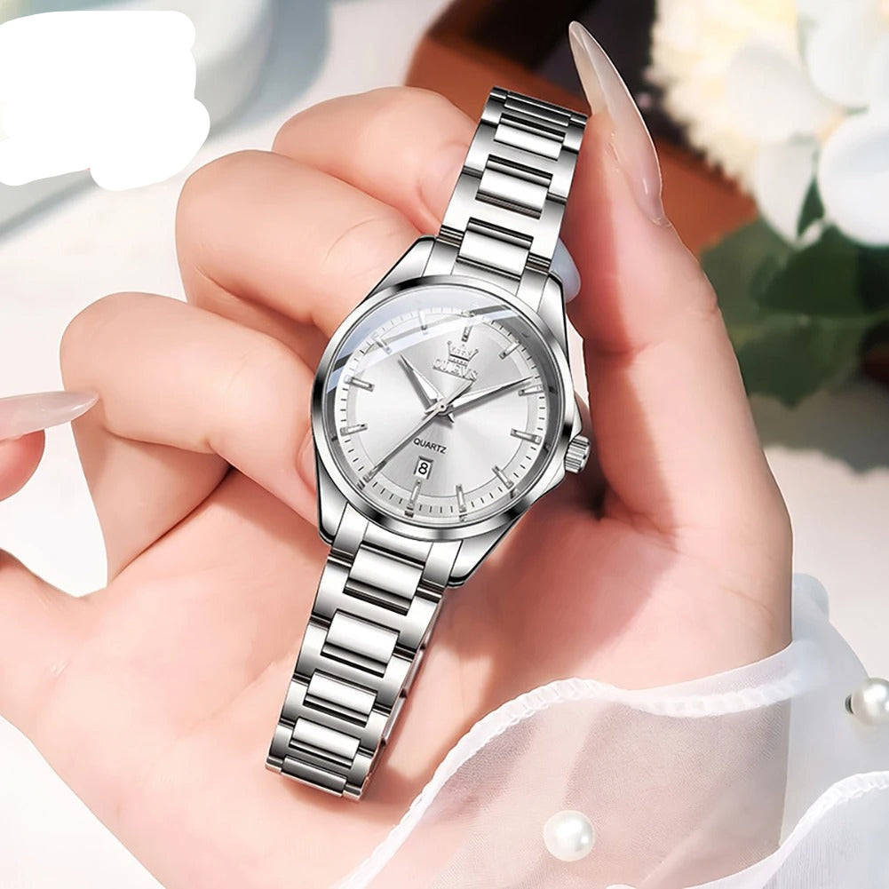 Elegante Damen Quarzarmbanduhr mit Datum & Leuchtzeigern – Wasserdichte Modern Armbanduhr no.3282 - PITANI