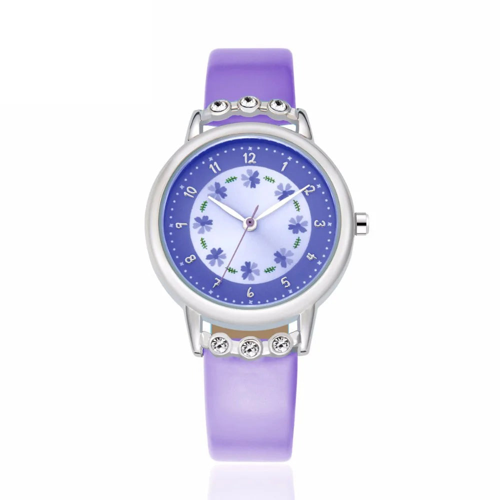 Süße Quarzarmbanduhr für Damen mit Blumen-Zifferblatt – Modische Analoguhr Armbanduhr no.3289 - PITANI