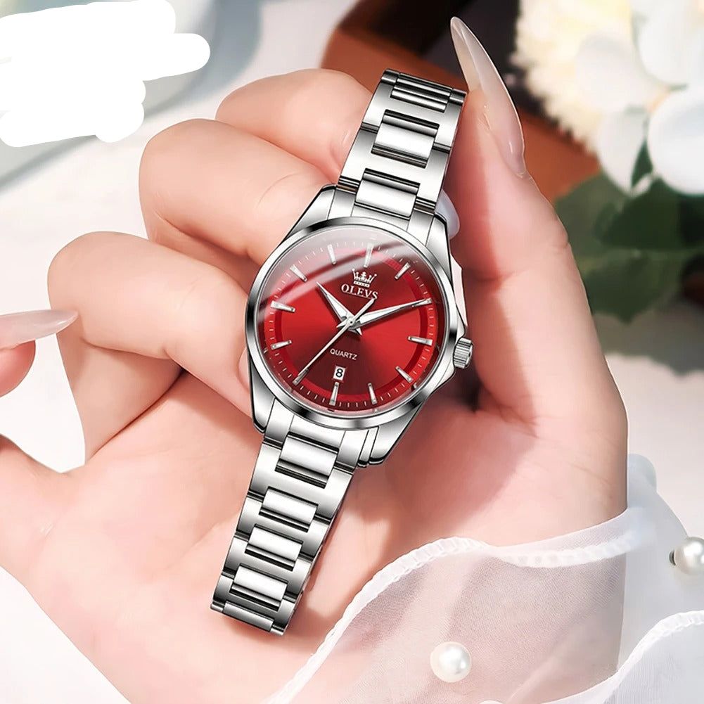 Elegante Damen Quarzarmbanduhr mit Datum & Leuchtzeigern – Wasserdichte Modern Armbanduhr no.3282 - PITANI