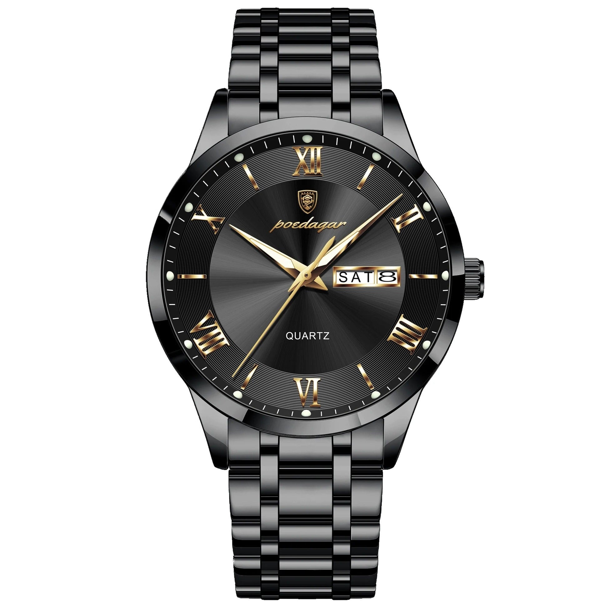 Elegante Edelstahl Armbanduhr mit römischen Zahlen "Impermeabile e luminoso no.5278“ - PITANI