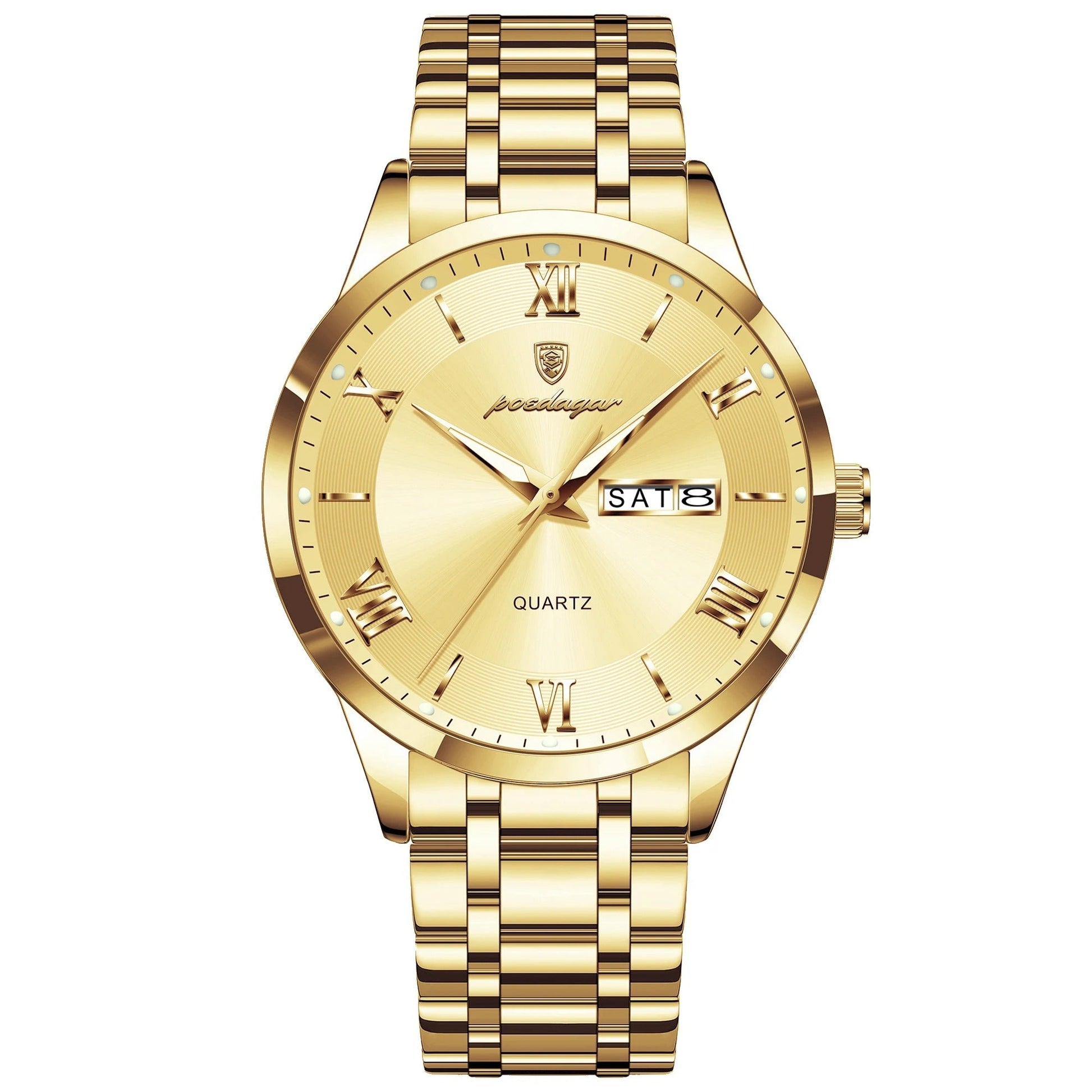 Elegante Edelstahl Armbanduhr mit römischen Zahlen "Impermeabile e luminoso no.5278“ - PITANI
