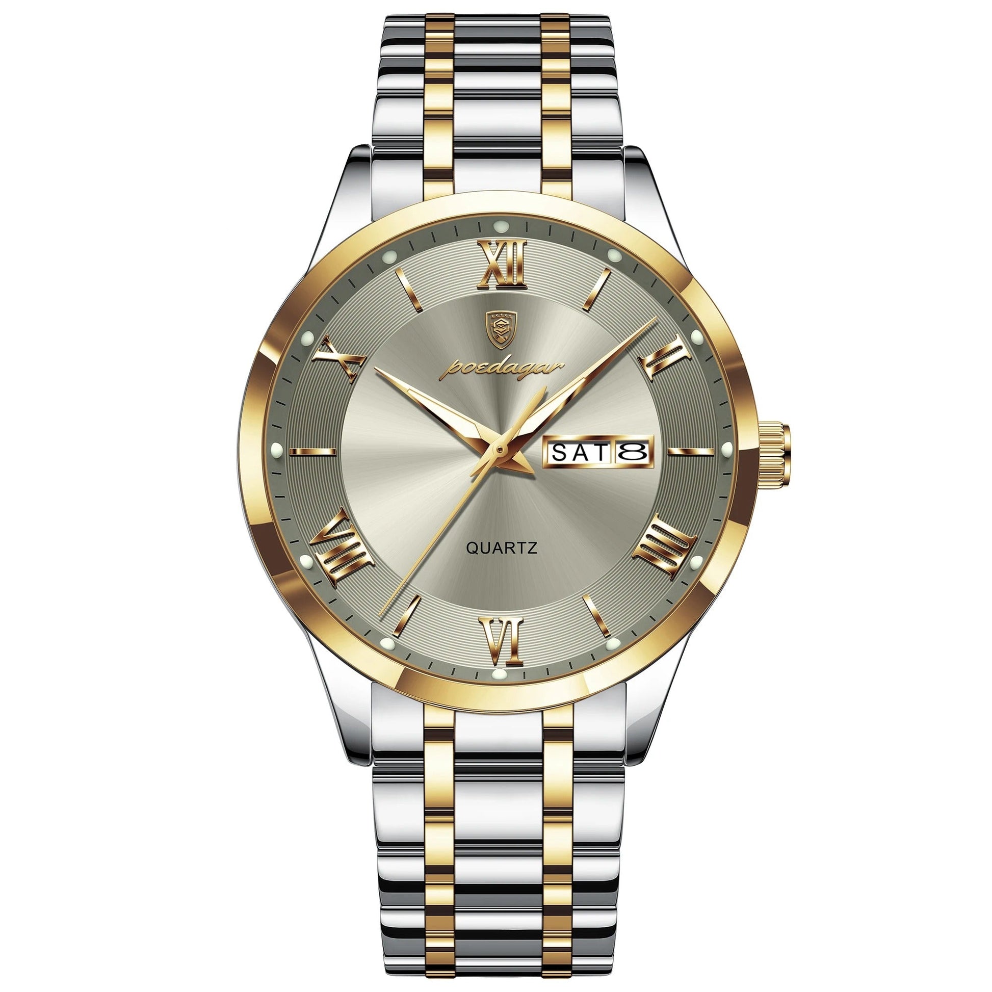 Elegante Edelstahl Armbanduhr mit römischen Zahlen "Impermeabile e luminoso no.5278“ - PITANI
