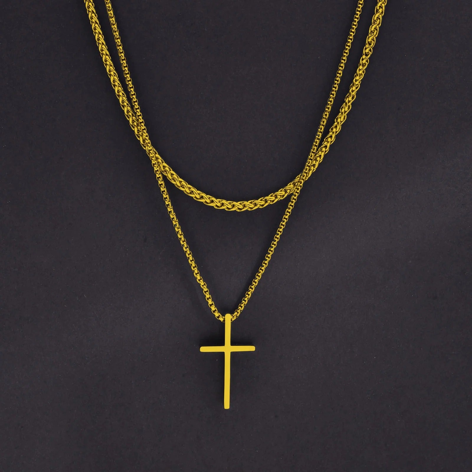 Edelstahl Kreuz Halskette "Ciondolo croce semplice no.4233" - PITANI