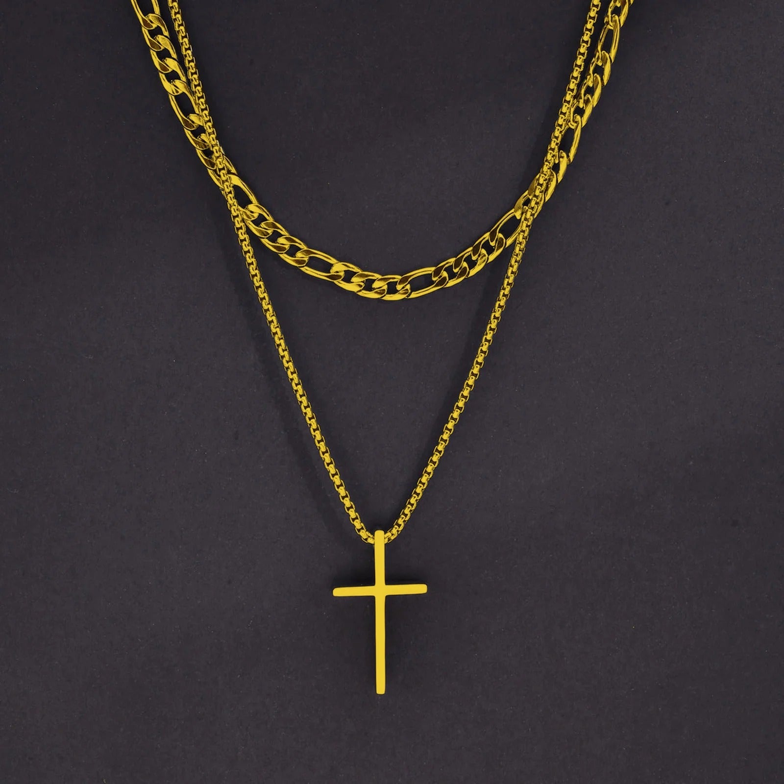 Edelstahl Kreuz Halskette "Ciondolo croce semplice no.4233" - PITANI