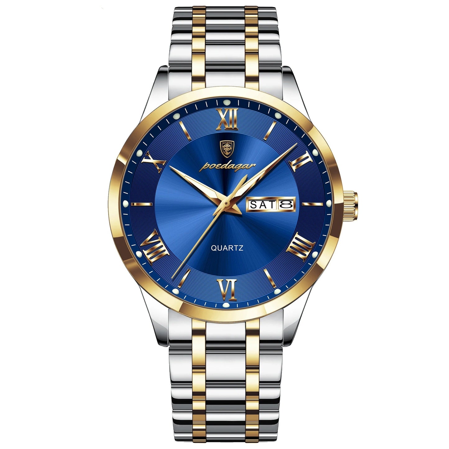 Elegante Edelstahl Armbanduhr mit römischen Zahlen "Impermeabile e luminoso no.5278“ - PITANI