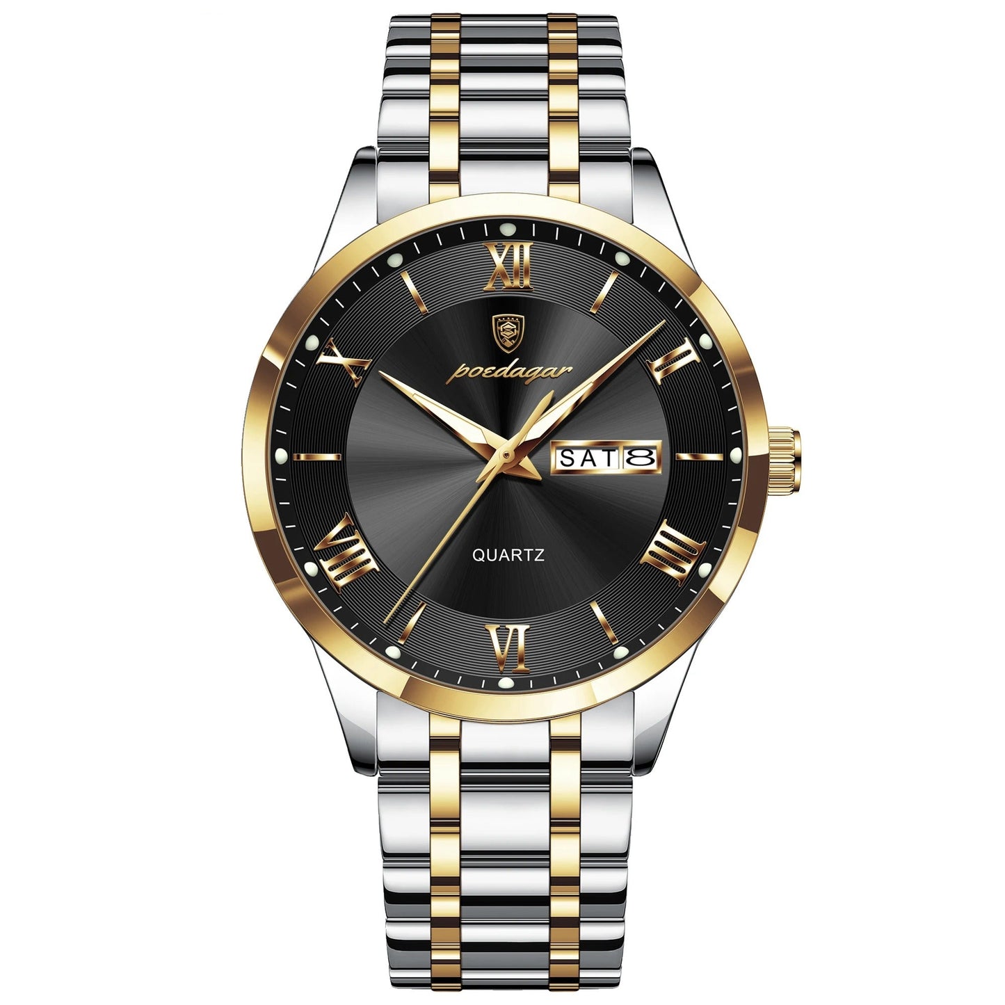 Elegante Edelstahl Armbanduhr mit römischen Zahlen "Impermeabile e luminoso no.5278“ - PITANI