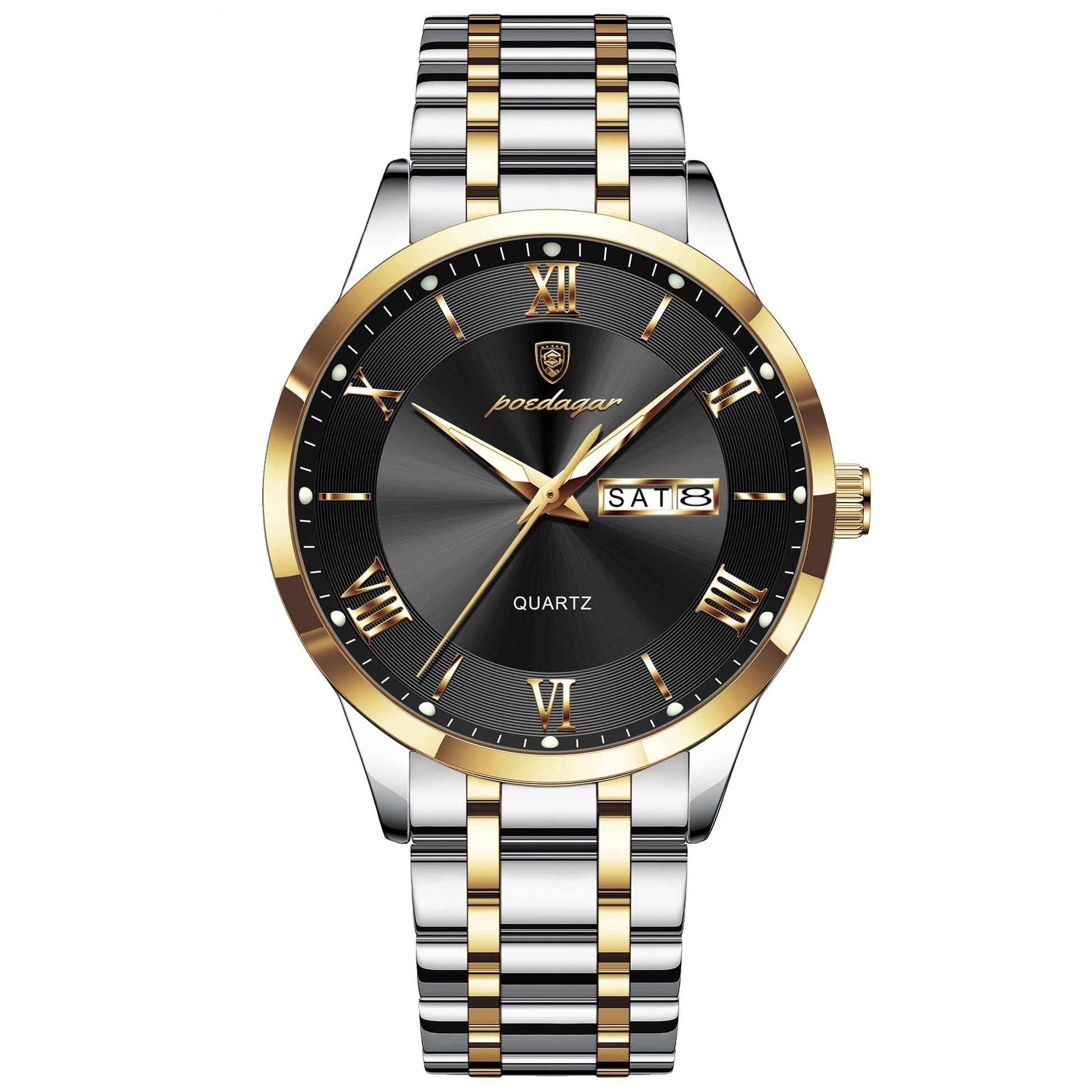 Elegante Edelstahl Armbanduhr mit römischen Zahlen "Impermeabile e luminoso no.5278“ - PITANI