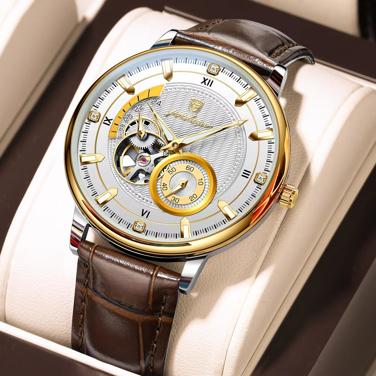 Leder Automatik Armbanduhr "Orologio da uomo luminoso impermeabile no.4177" - PITANI