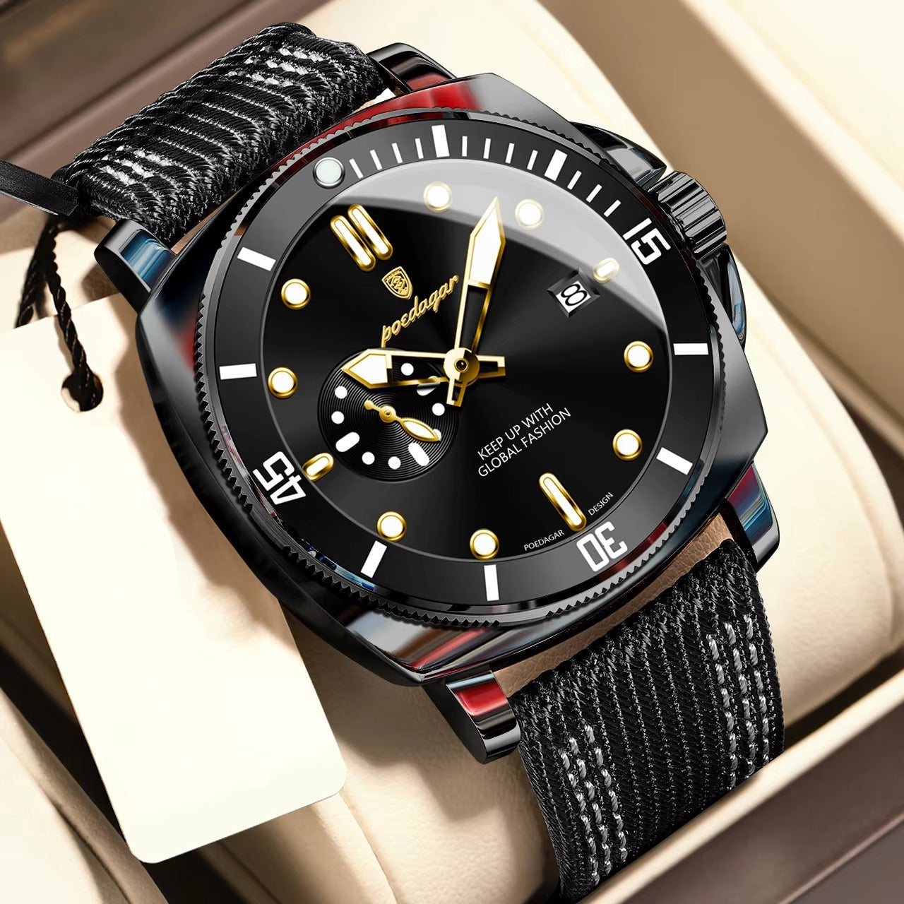 Elegante Nylon Leder Armbanduhr "Pelle di nylon no.5244“ - PITANI