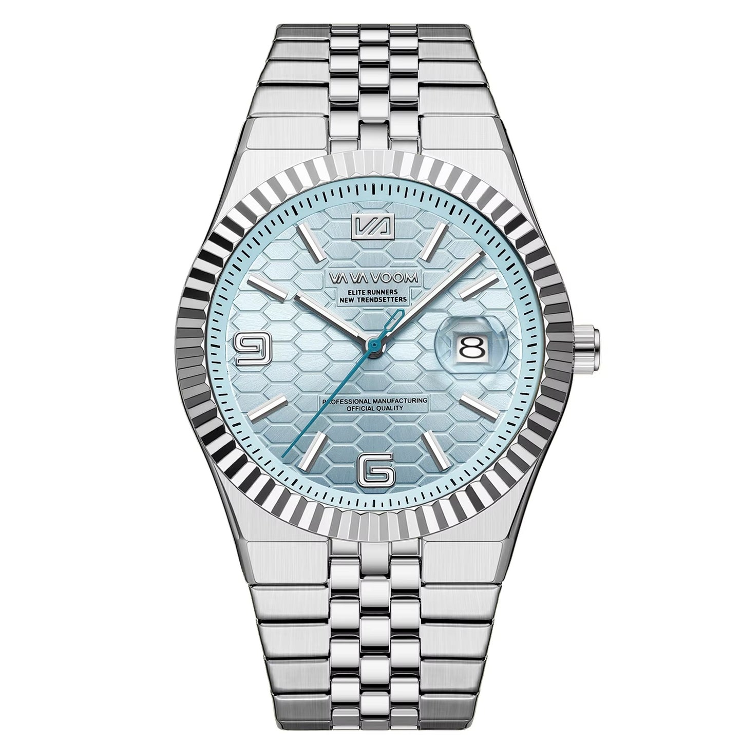 Elegant gestreifte Edelstahl Armbanduhr "Orologio belle colore d'acqua no.5261“ - PITANI
