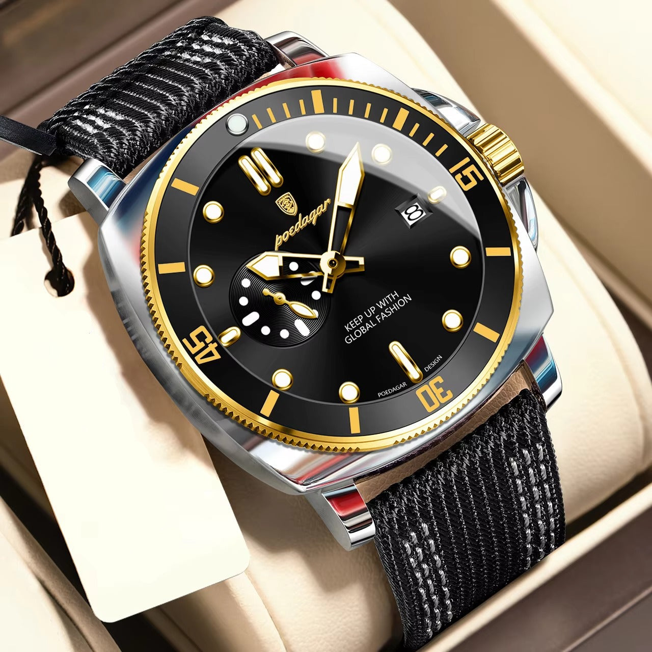 Elegante Nylon Leder Armbanduhr "Pelle di nylon no.5244“ - PITANI