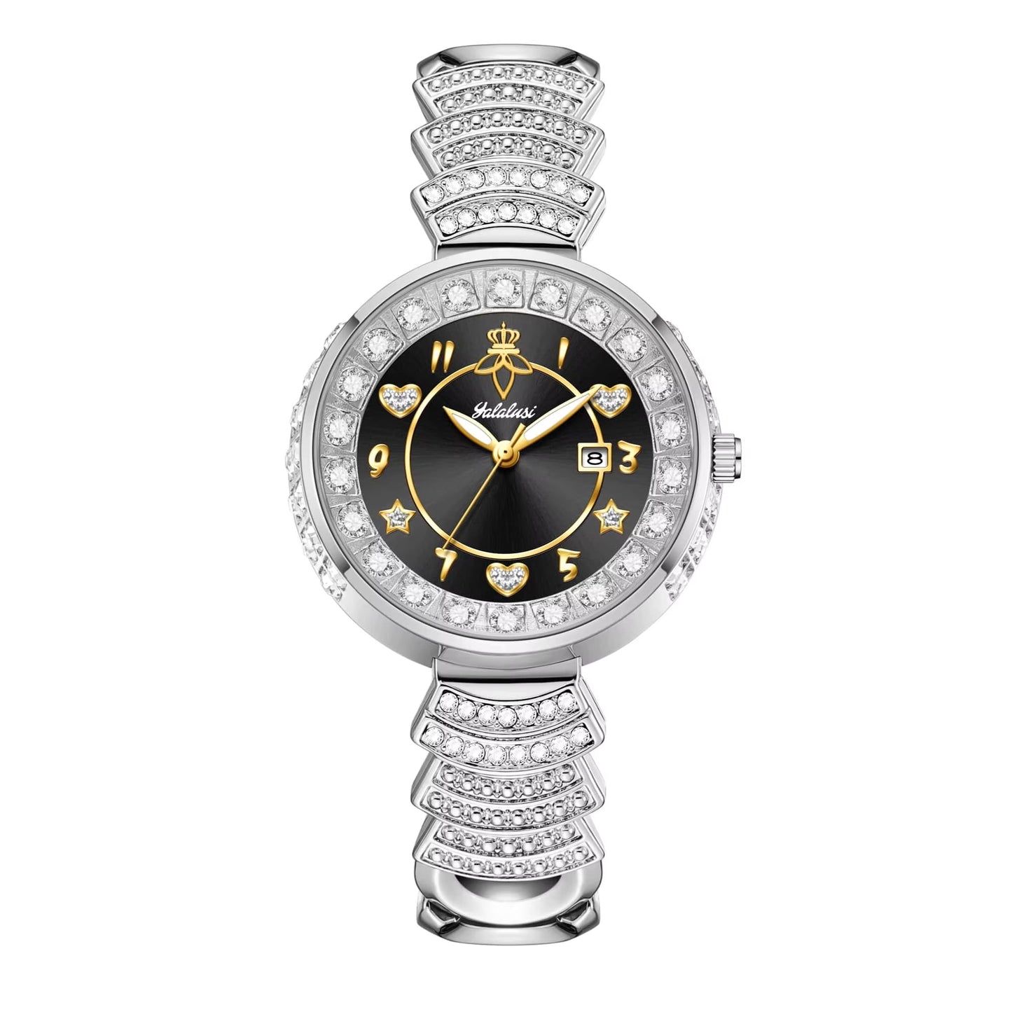 Funkelnde Edelstahl Glitzer Armbanduhr "Panno lucidante no.3206" - PITANI