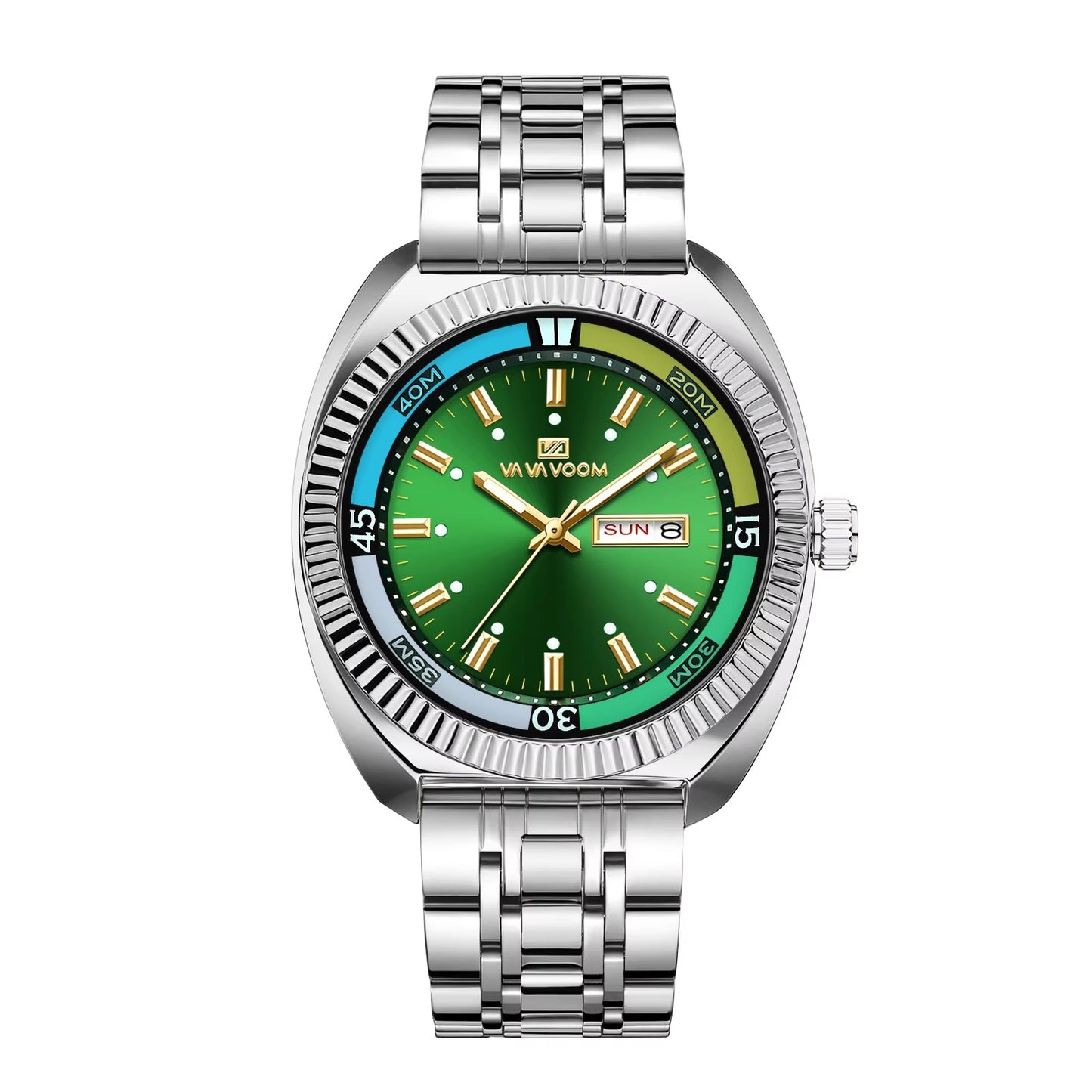 Farbenfrohe runde Edelstahl Armbanduhr "Resistente all'acqua no.5255“ - PITANI