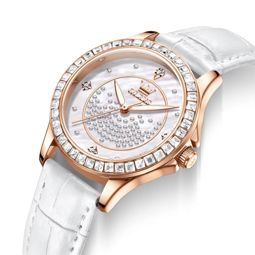 Edelstahl Glitzer Leder Armbanduhr "Cinturino in pelle alla moda no.3219" - PITANI