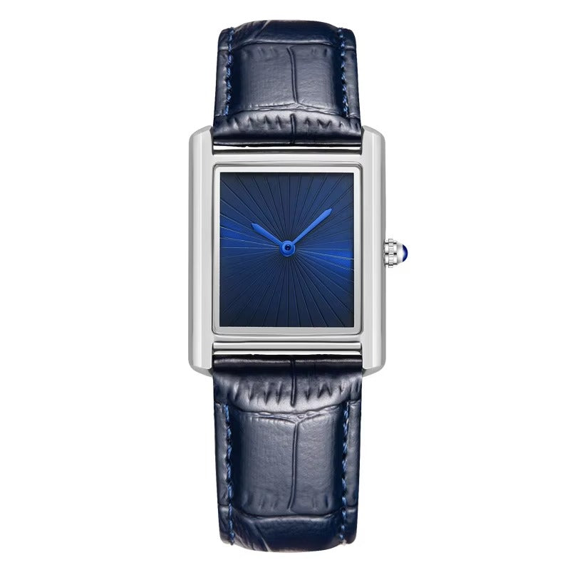 Schlichte Vintage Leder Armbanduhr "Quarzo impermeabile no.5265“