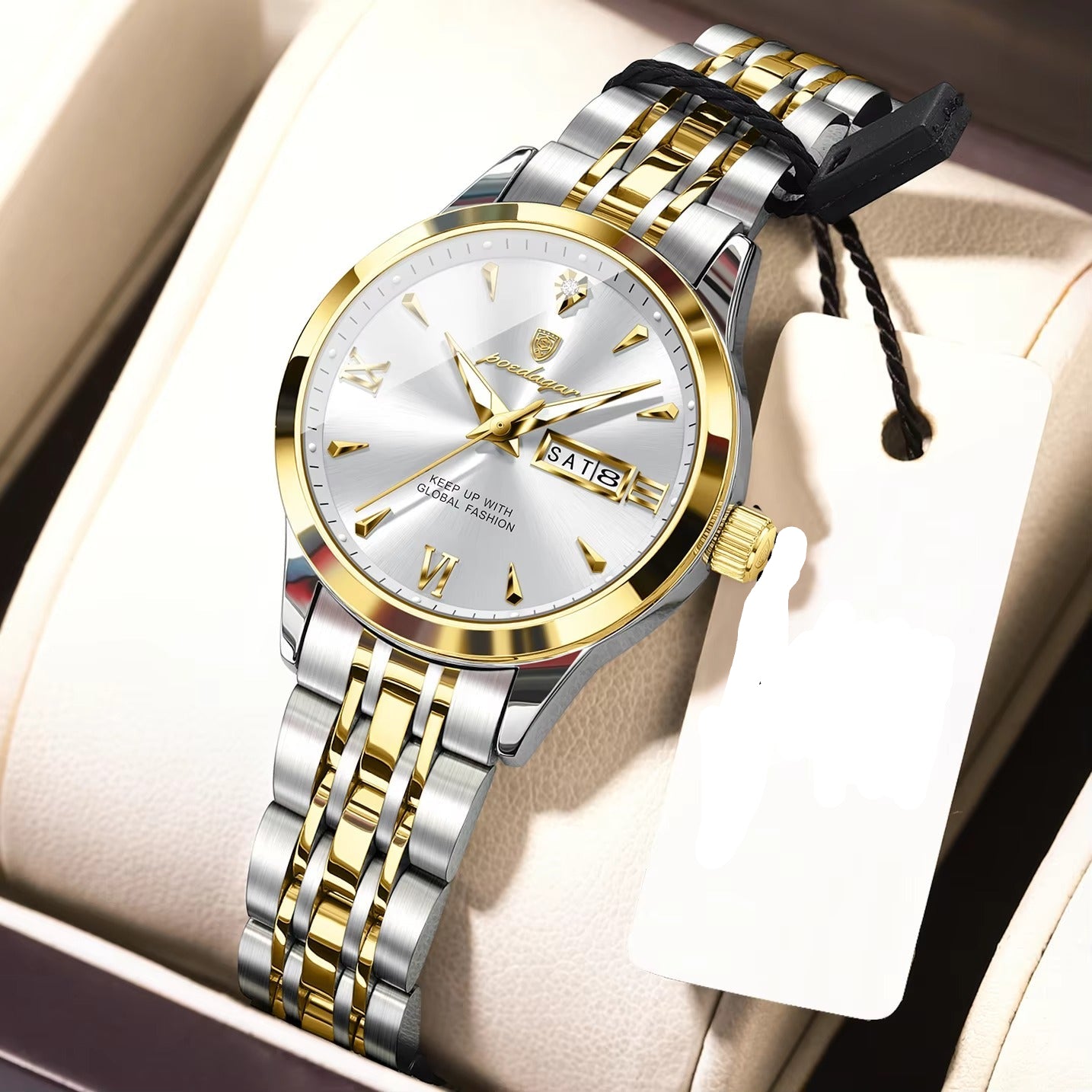 Elegante Edelstahl Armbanduhr "Visualizzazione di data e giorno no.3263“ - PITANI