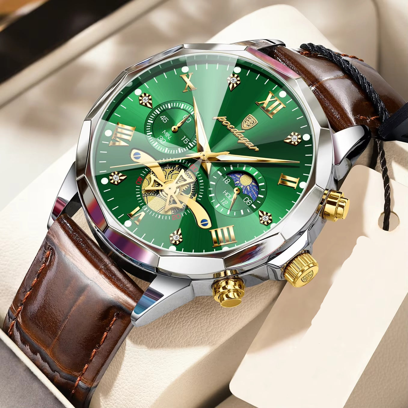 Edelstahl Leder Armbanduhr "Impermeabile Luminoso no.5277“ - PITANI