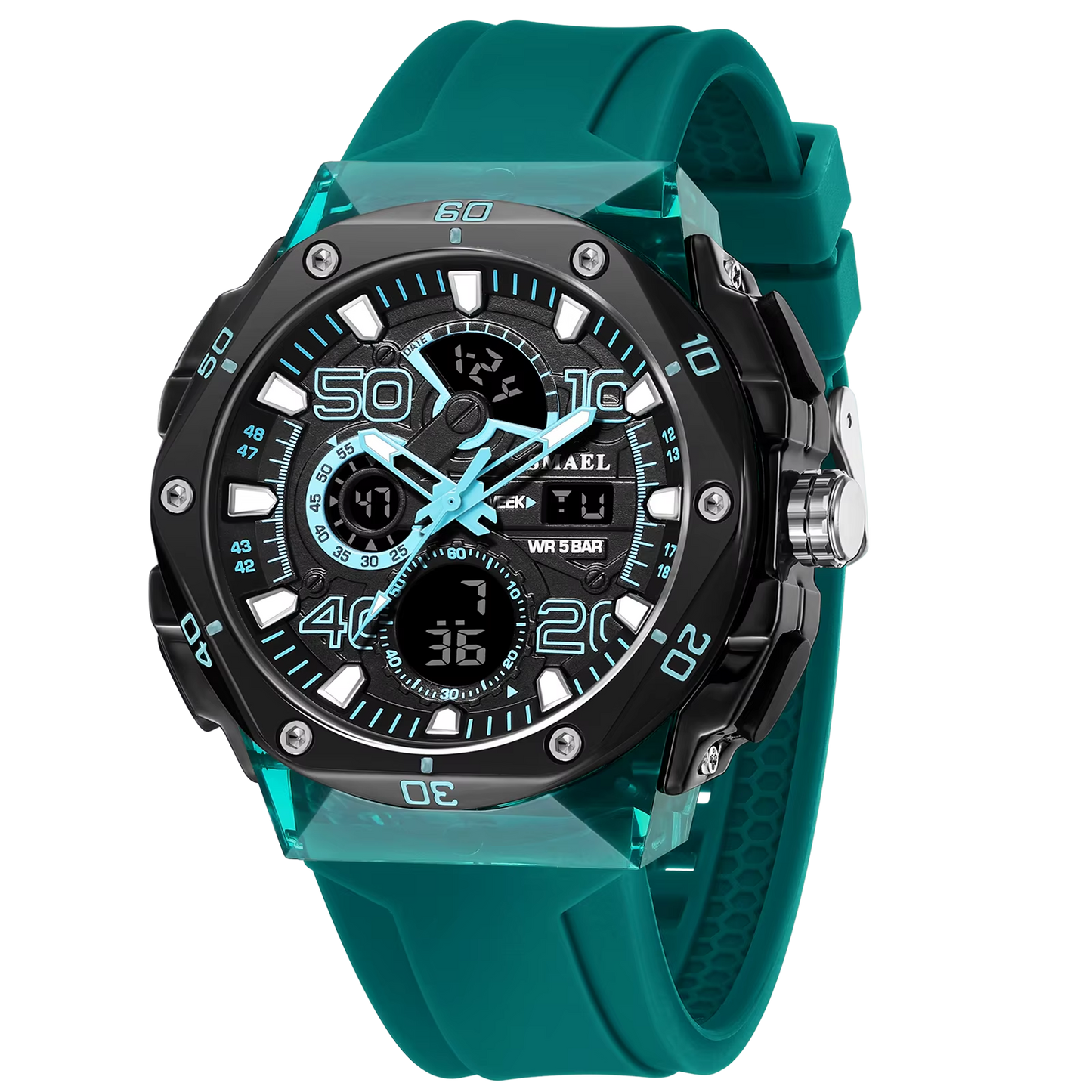 Silikon Armbanduhr in leuchtenden Farben mit digitaler Anzeige "Modalità d'affari no.5185" - PITANI