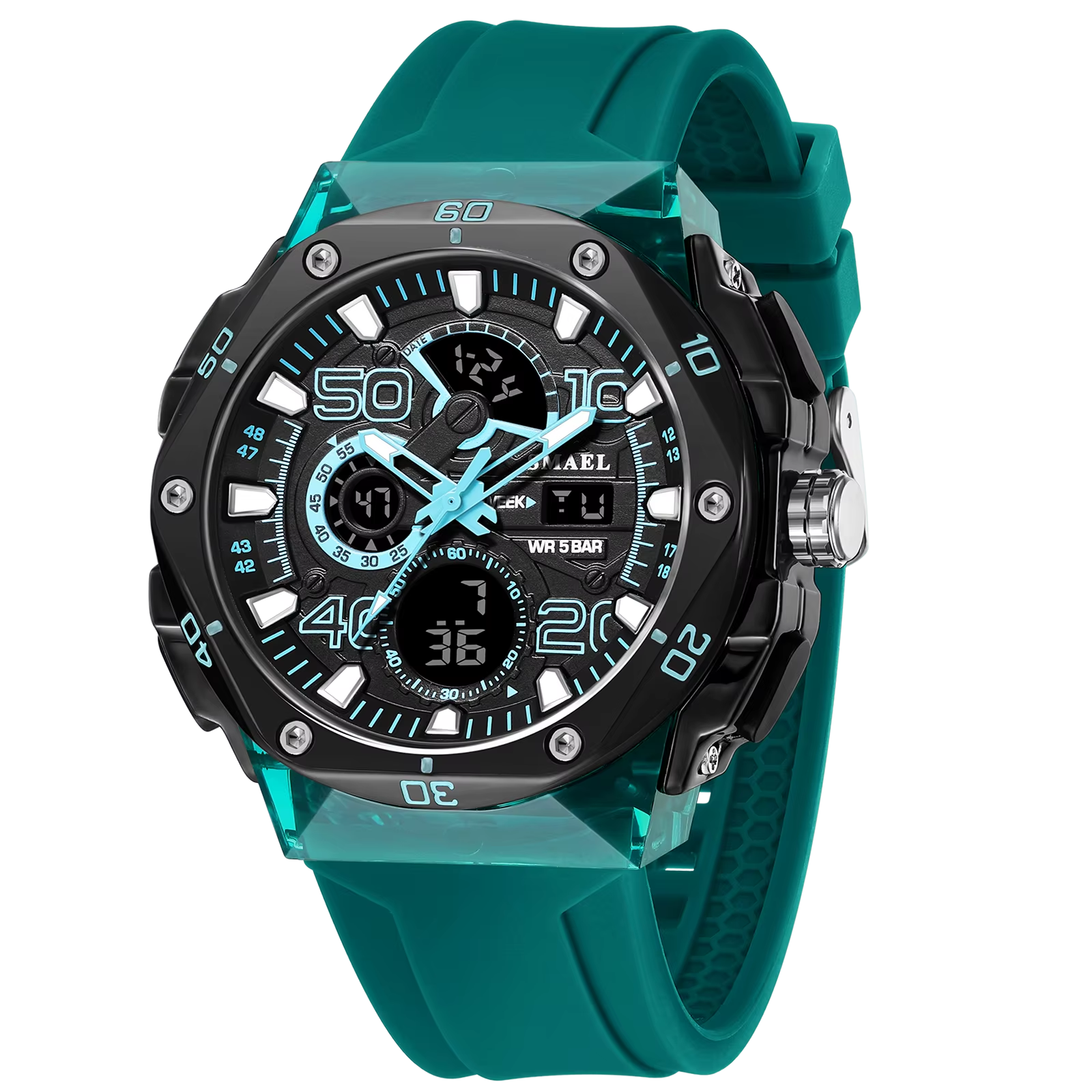 Silikon Armbanduhr in leuchtenden Farben mit digitaler Anzeige "Modalità d'affari no.5185" - PITANI