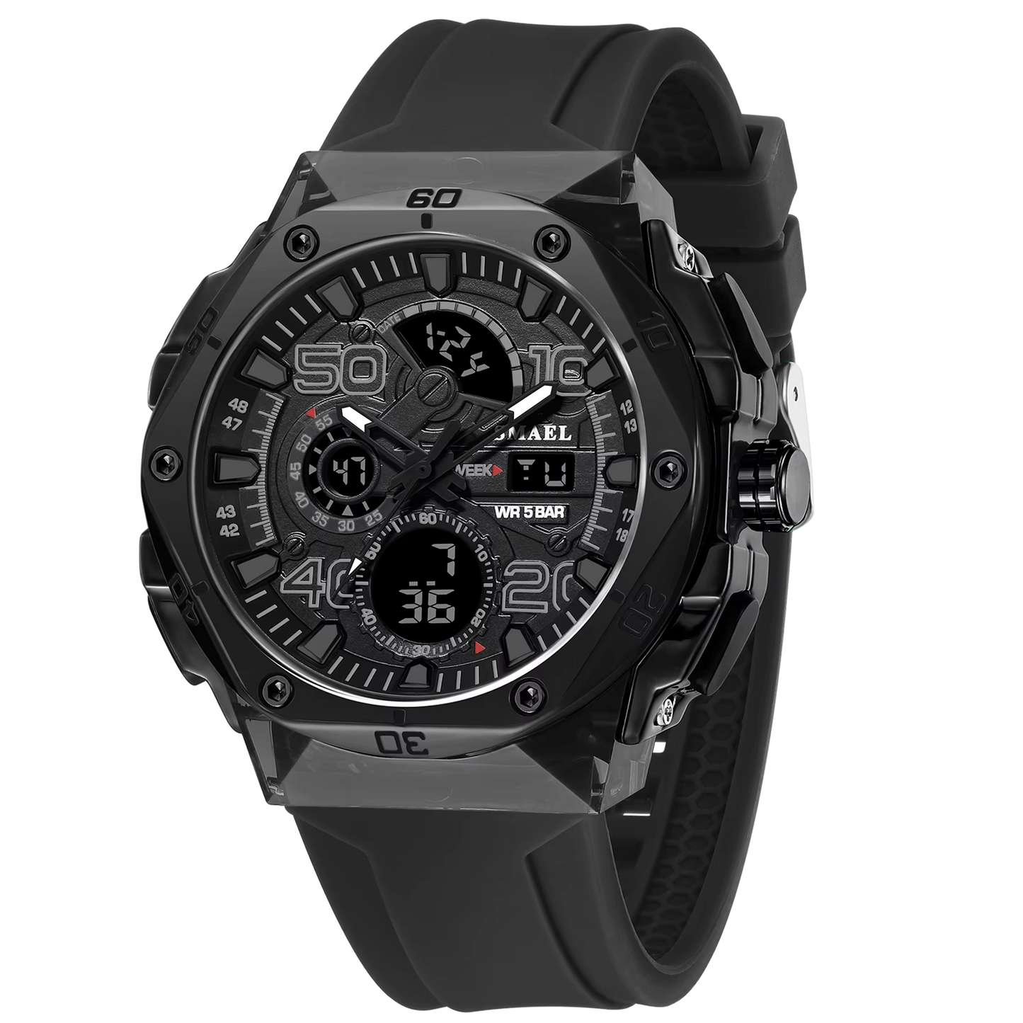 Silikon Armbanduhr in leuchtenden Farben mit digitaler Anzeige "Modalità d'affari no.5185" - PITANI