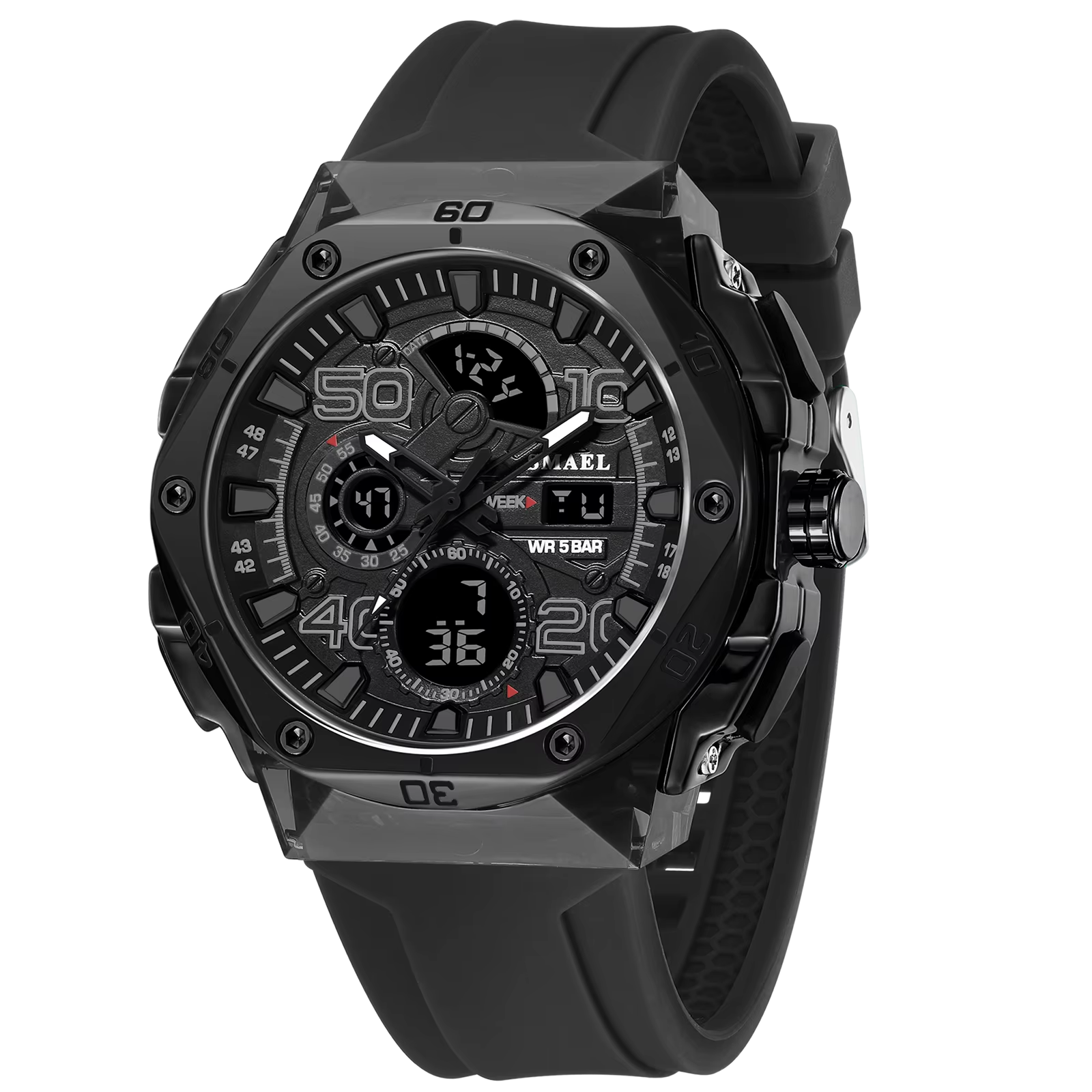 Silikon Armbanduhr in leuchtenden Farben mit digitaler Anzeige "Modalità d'affari no.5185" - PITANI