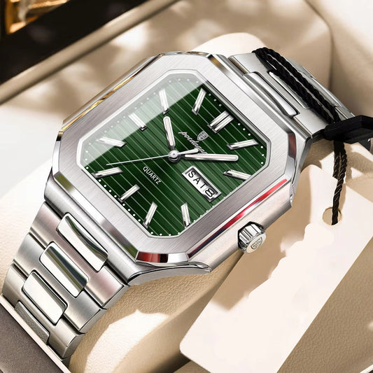 SALE | Quadratische Edelstahl Armbanduhr "Moda quadrata di lusso belle mare no.4176" - PITANI