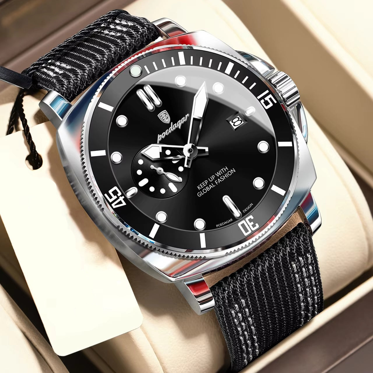 Elegante Nylon Leder Armbanduhr "Pelle di nylon no.5244“ - PITANI