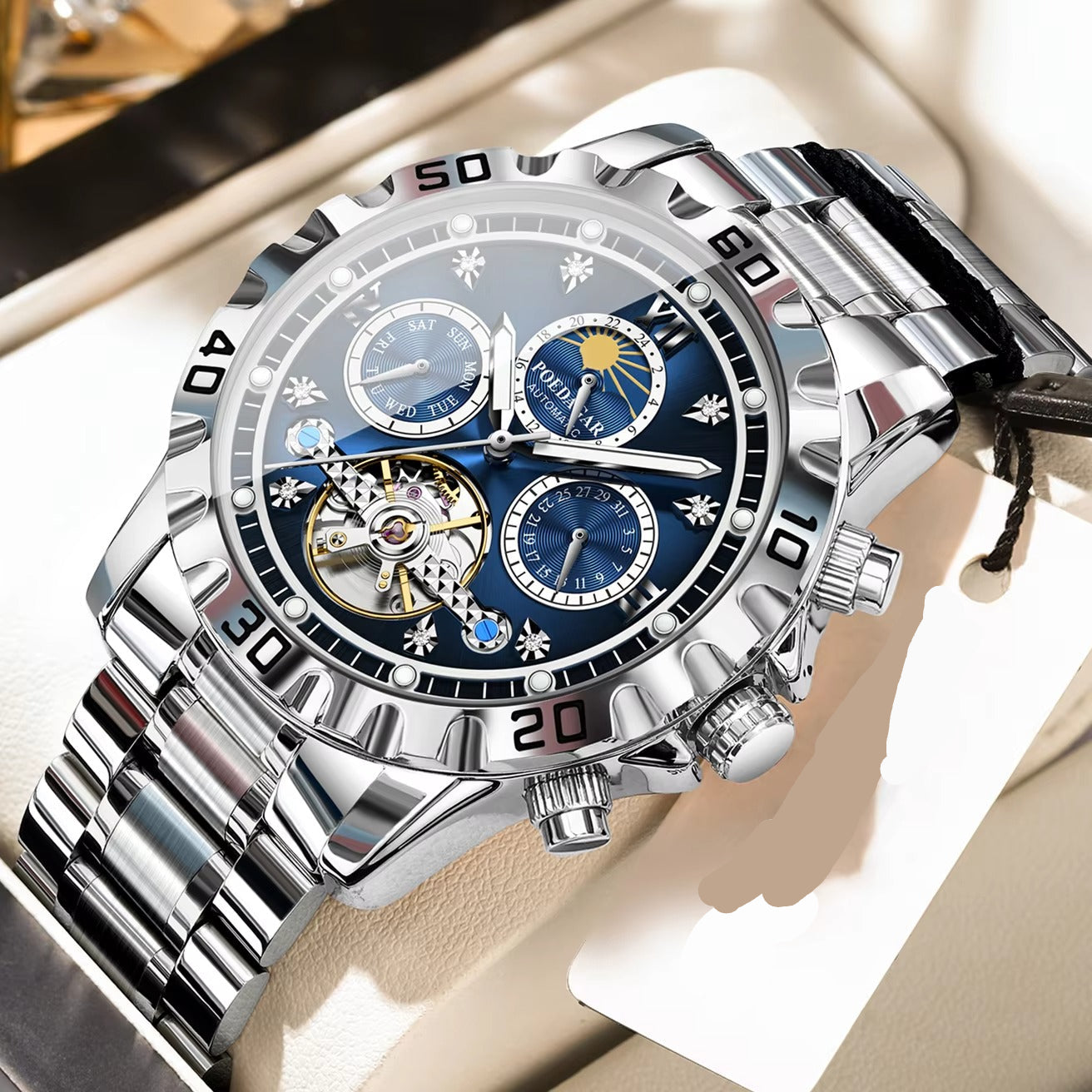 Edelstahl Automatik Armbanduhr "Data Settimana Meccanica no.5268“ - PITANI