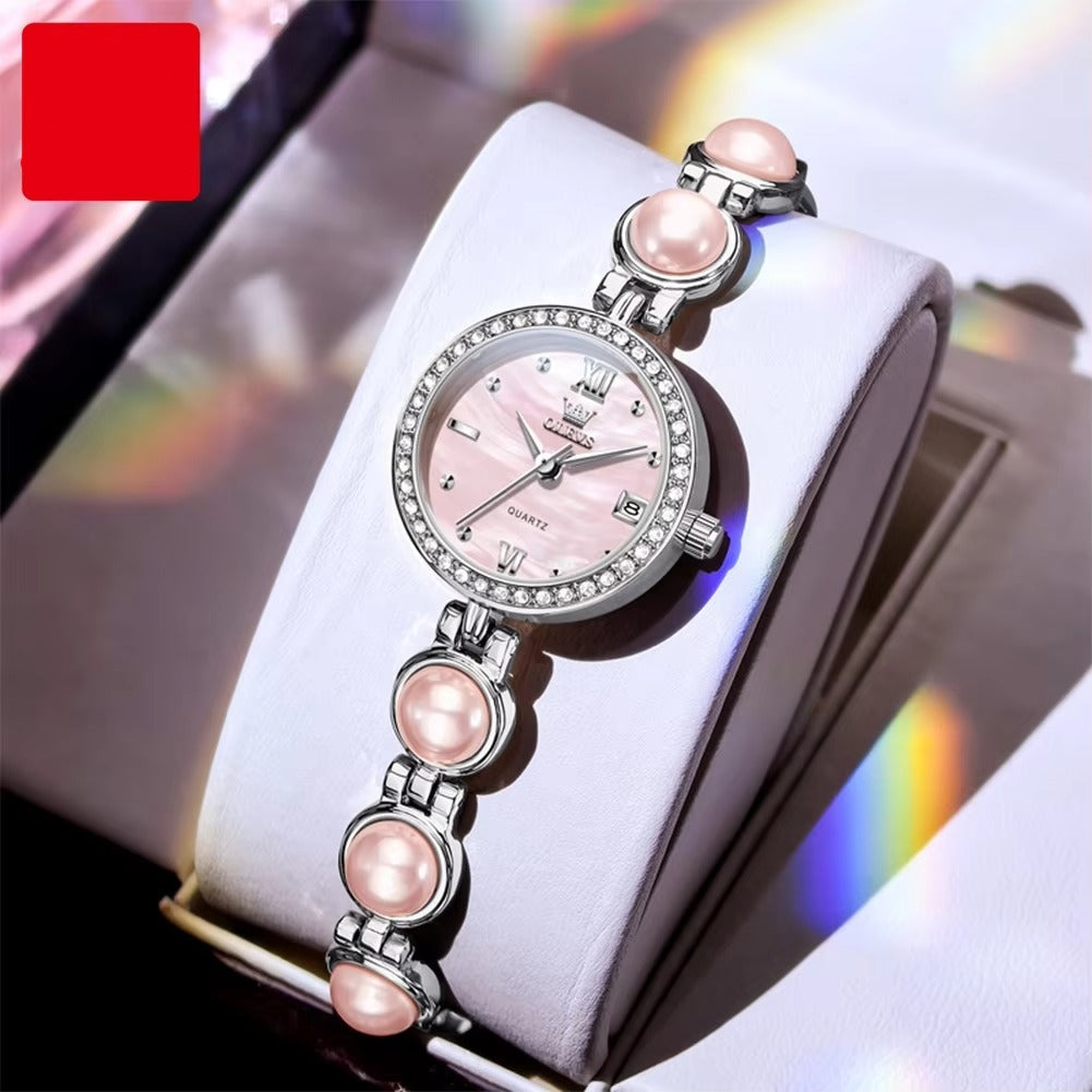 Perlen Glitzer Edelstahl Armbanduhr "Nuova Perla belle no.3220" - PITANI