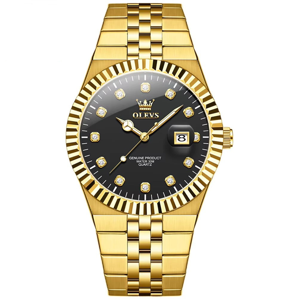 Edelstahl Armbanduhr mit Diamantenoptik im Zifferblatt "Quadrante di diamanti no.5244“ - PITANI