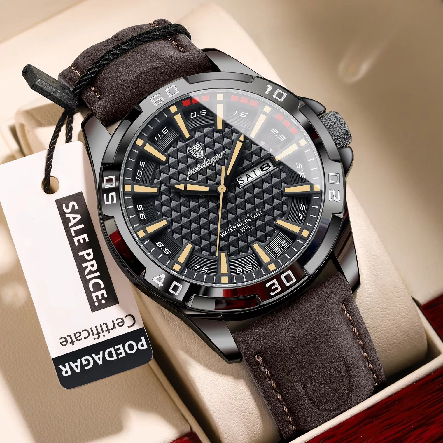 Leder Armbanduhr mit elegantem Ziffernblatt "Orologio Da Polso Da Uomo no.4161" - PITANI