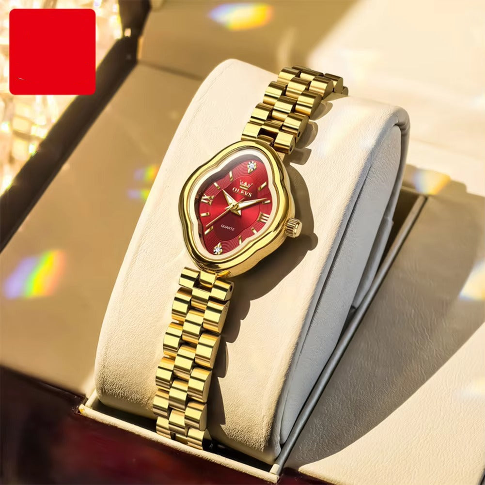 Sanft abgerundete polygonale Edelstahl Armbanduhr in Kissengehäuse Form "Acciaio solido no.3221" - PITANI