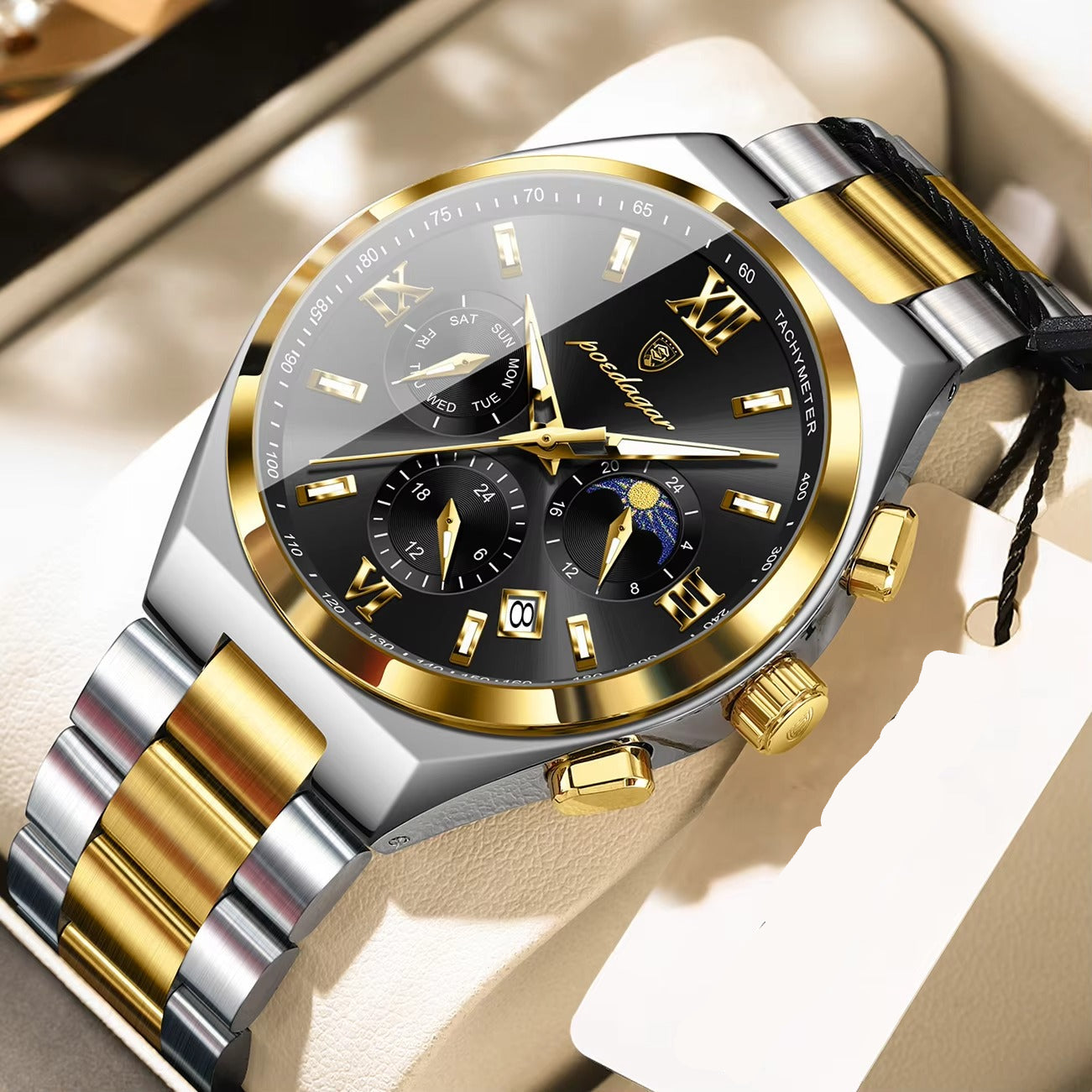 Edelstahl Business Armbanduhr "Data della settimana impermeabile no.5200" - PITANI