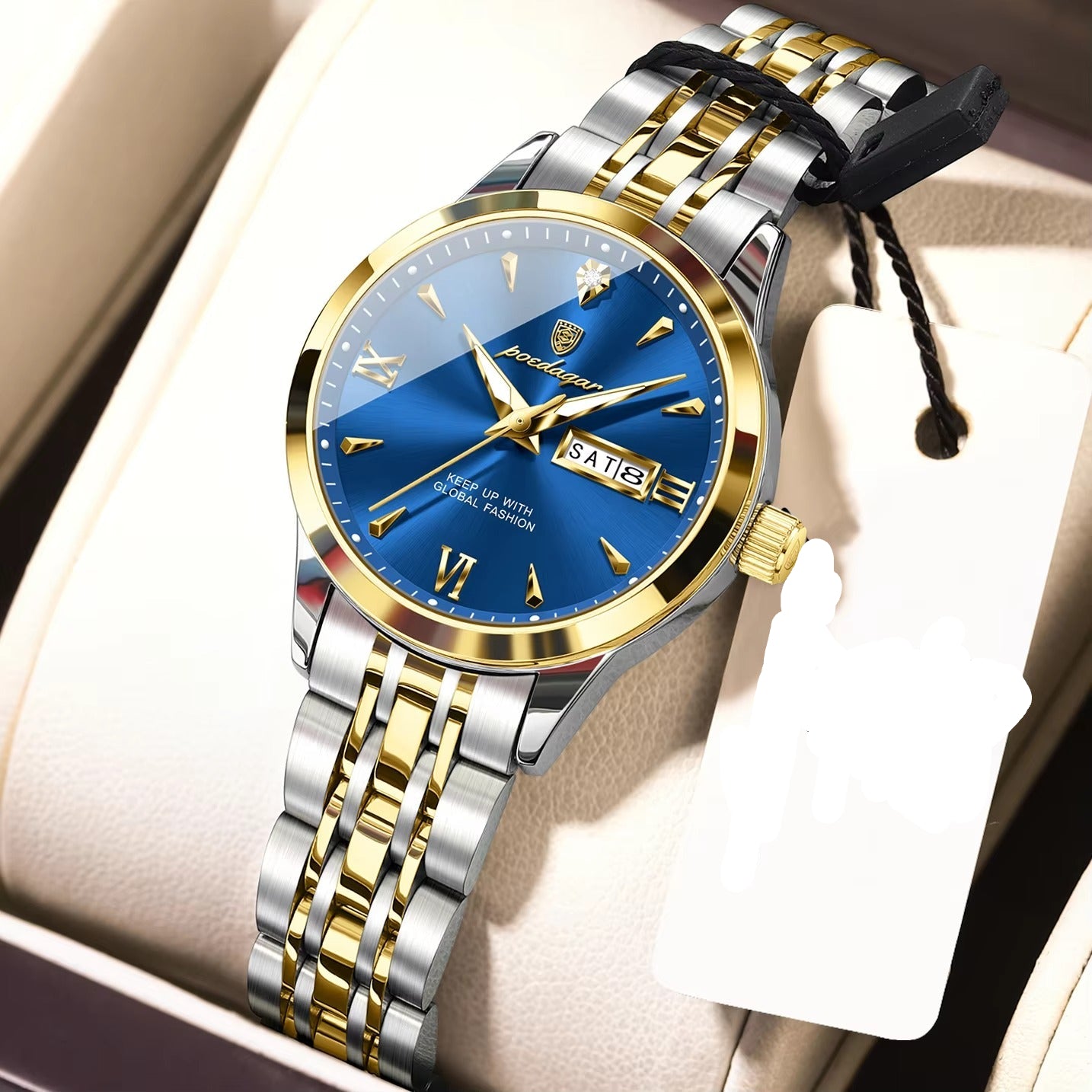 Elegante Edelstahl Armbanduhr "Visualizzazione di data e giorno no.3263“ - PITANI