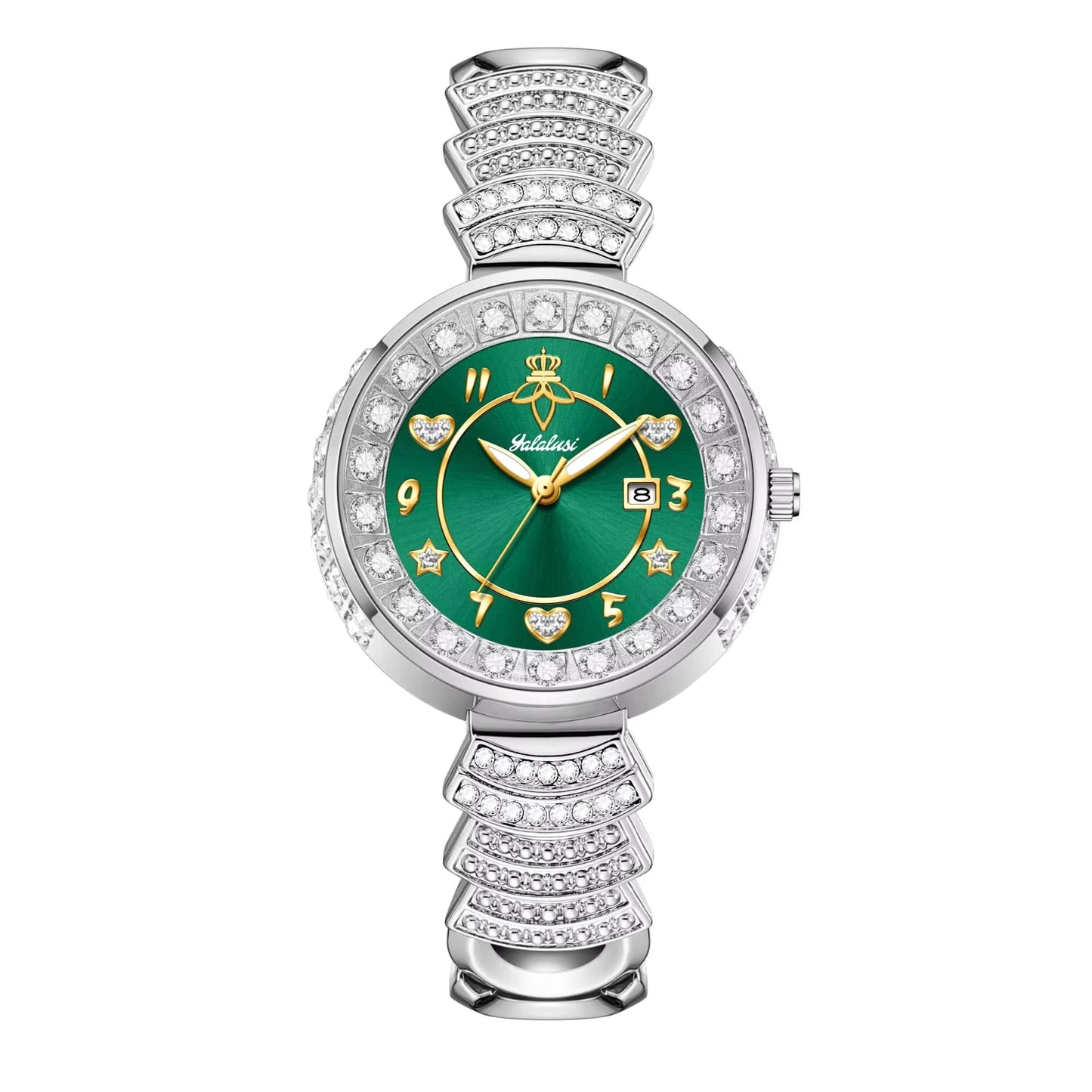 Funkelnde Edelstahl Glitzer Armbanduhr "Panno lucidante no.3206" - PITANI