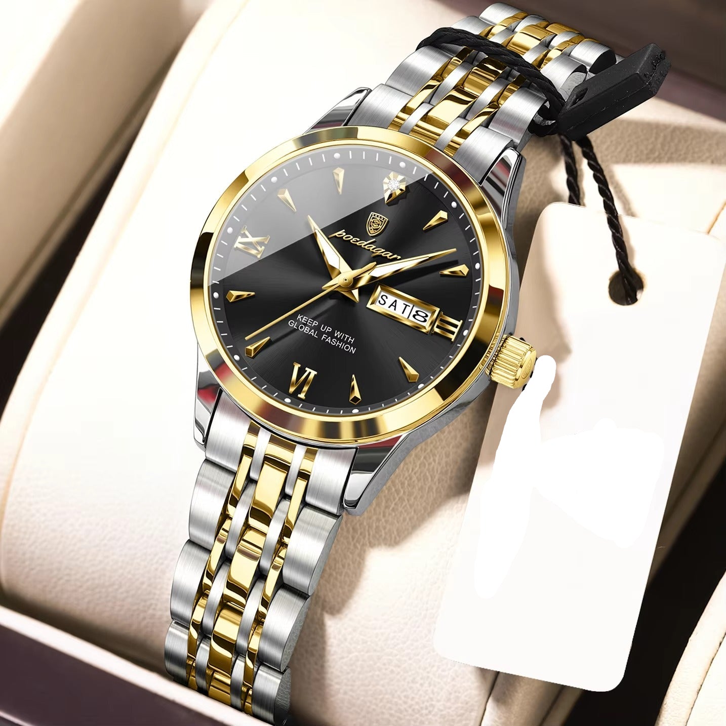 Elegante Edelstahl Armbanduhr "Visualizzazione di data e giorno no.3263“ - PITANI