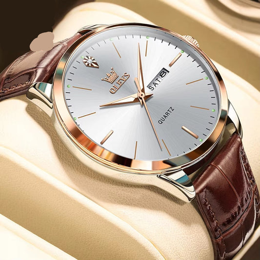 SALE | Zeitlos elegante Leder Armbanduhr "Calendario doppio semplice no.4136" - PITANI