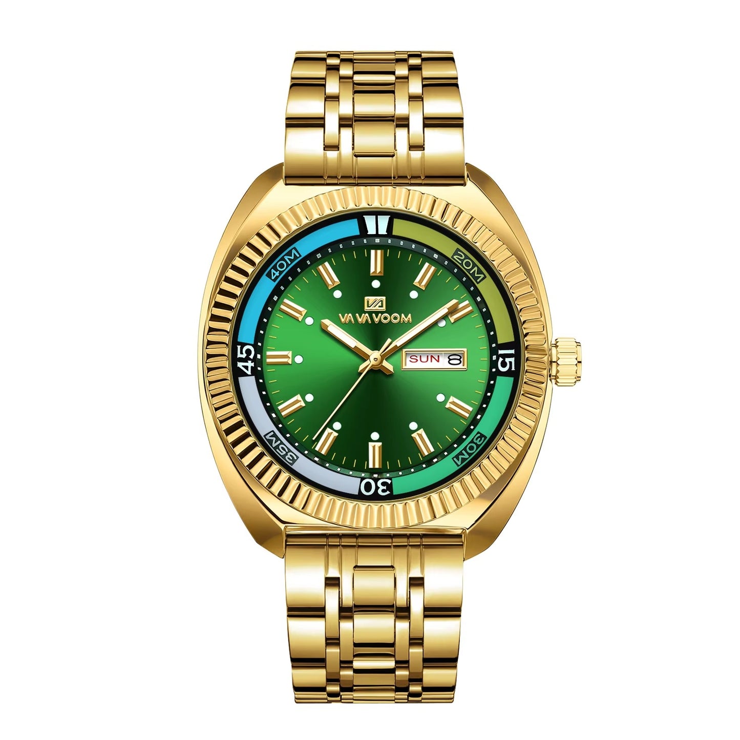 Farbenfrohe runde Edelstahl Armbanduhr "Resistente all'acqua no.5255“ - PITANI