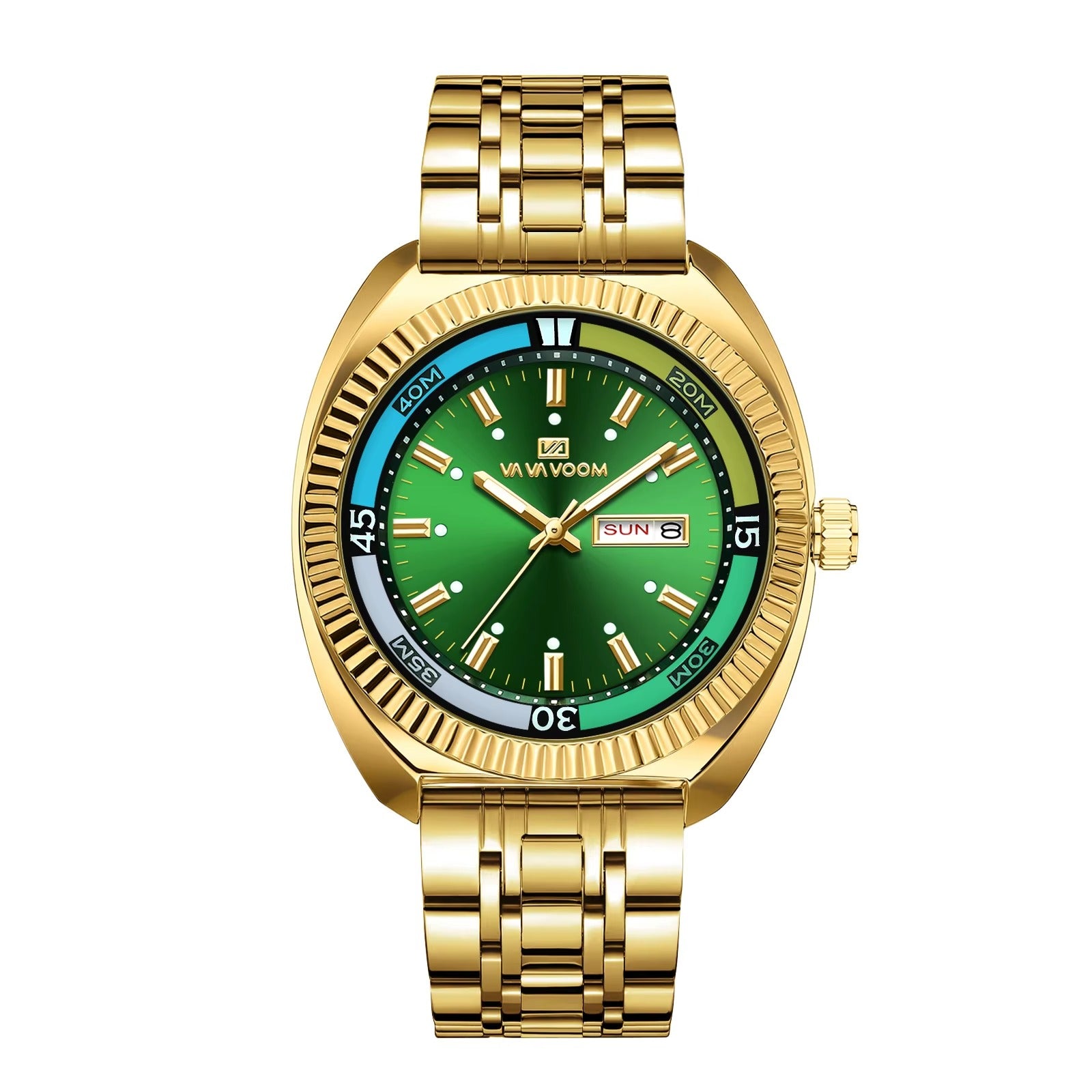 Farbenfrohe runde Edelstahl Armbanduhr "Resistente all'acqua no.5255“ - PITANI