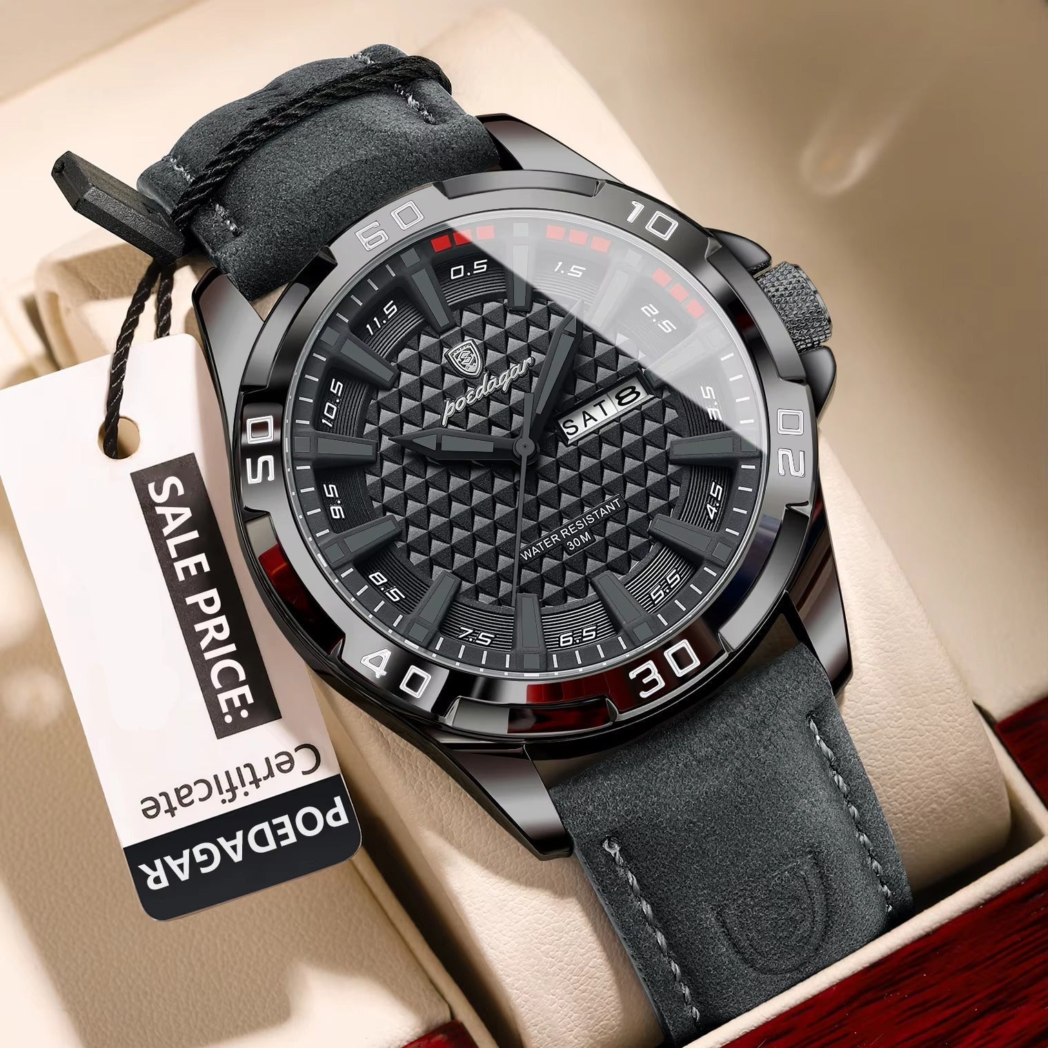 Leder Armbanduhr mit elegantem Ziffernblatt "Orologio Da Polso Da Uomo no.4161" - PITANI