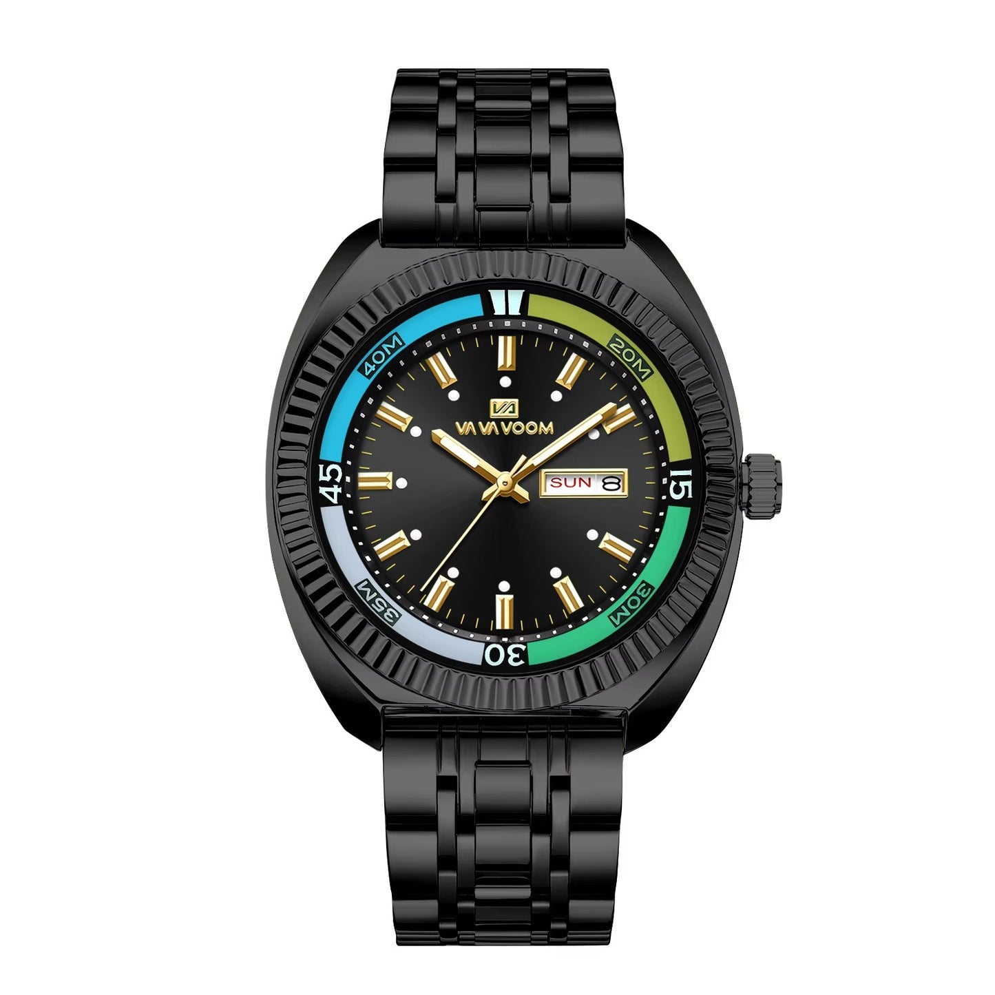 Farbenfrohe runde Edelstahl Armbanduhr "Resistente all'acqua no.5255“ - PITANI