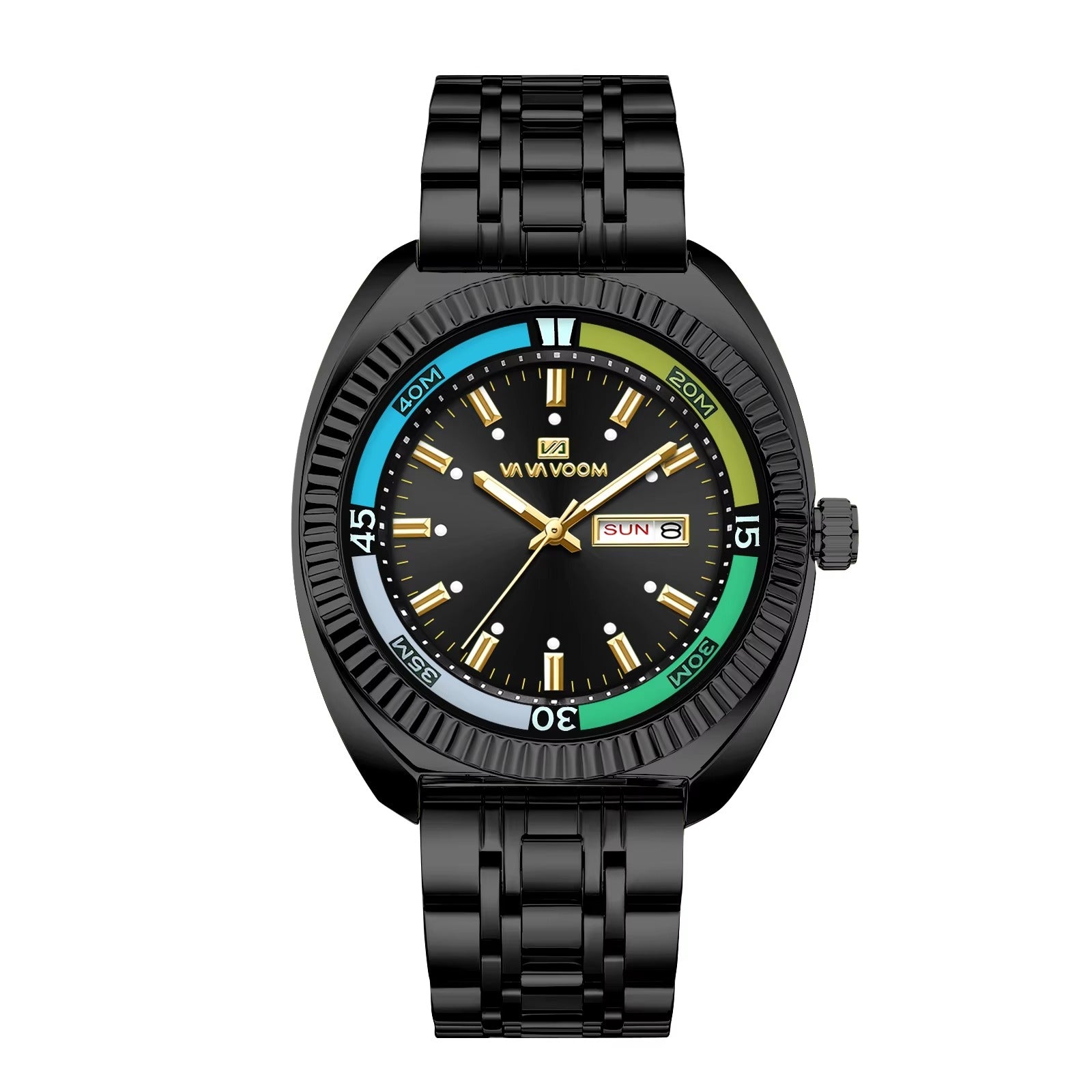 Farbenfrohe runde Edelstahl Armbanduhr "Resistente all'acqua no.5255“ - PITANI
