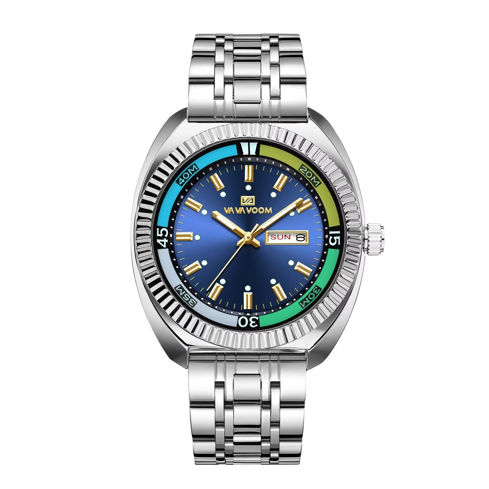 Farbenfrohe runde Edelstahl Armbanduhr "Resistente all'acqua no.5255“ - PITANI
