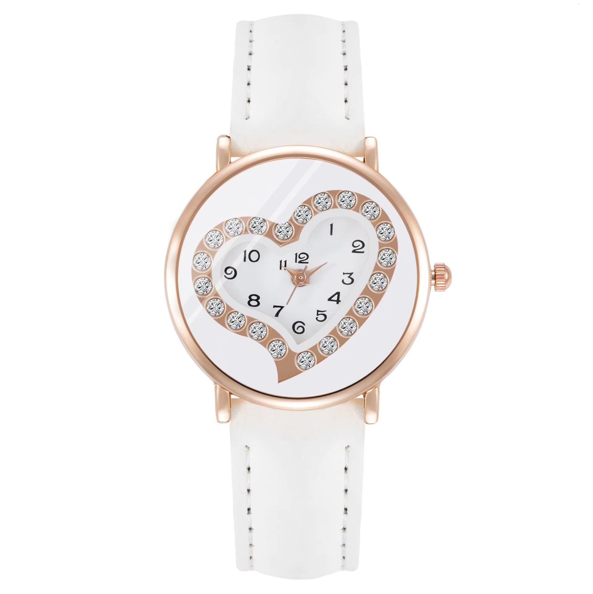 Moderne Armbanduhr mit Herzform im Ziffernblatt "Pelle semplice no.5126" - PITANI