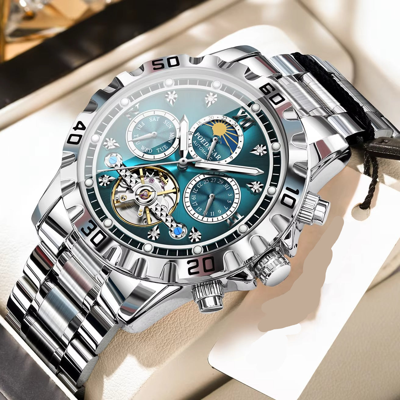 Edelstahl Automatik Armbanduhr "Data Settimana Meccanica no.5268“ - PITANI