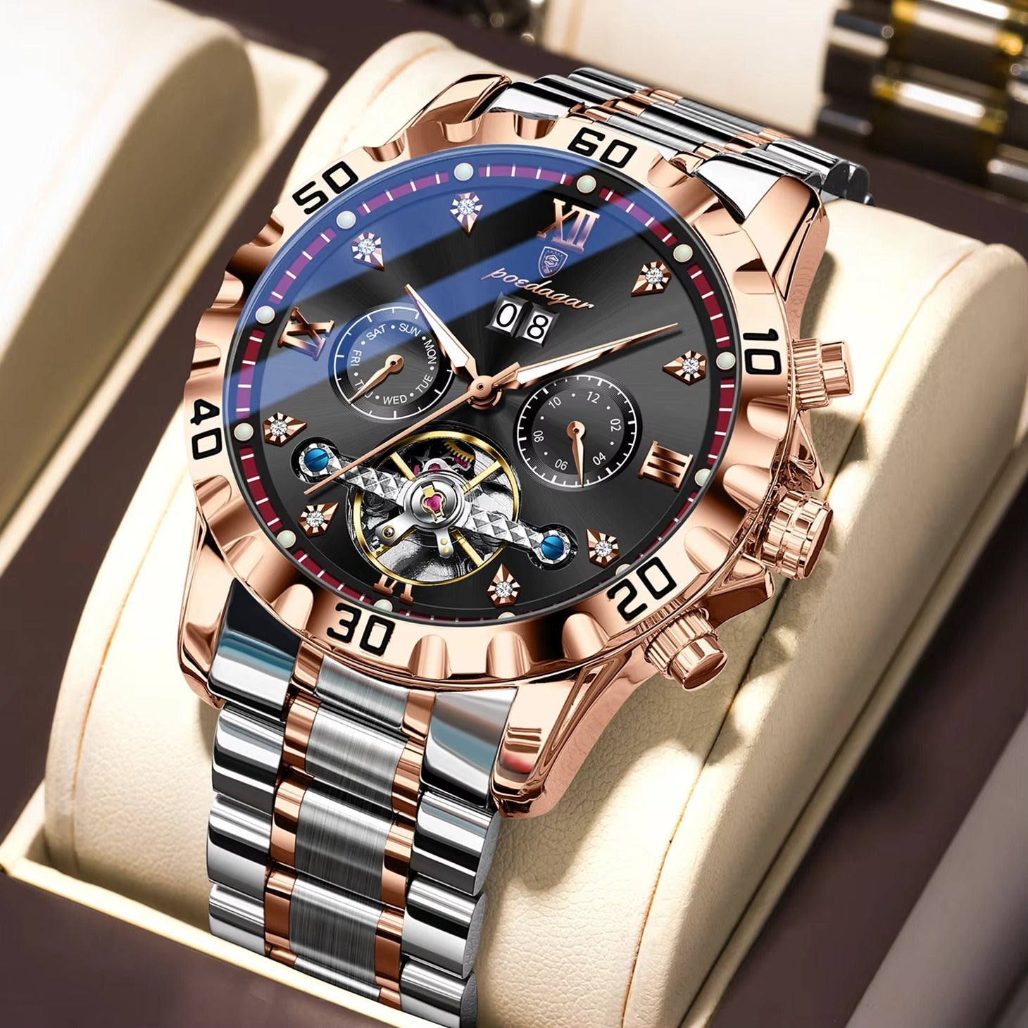 Außergewöhnliche Edelstahl Automatik Armbanduhr "Data automatica no.4158" - PITANI