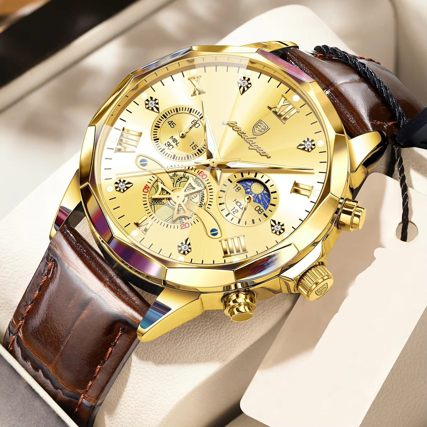 Edelstahl Leder Armbanduhr "Impermeabile Luminoso no.5277“ - PITANI