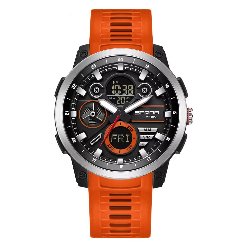 Silikonband Armbanduhr mit kleiner digitalen Uhrzeitanzeige "Cinturino impermeabile no.5229“ - PITANI