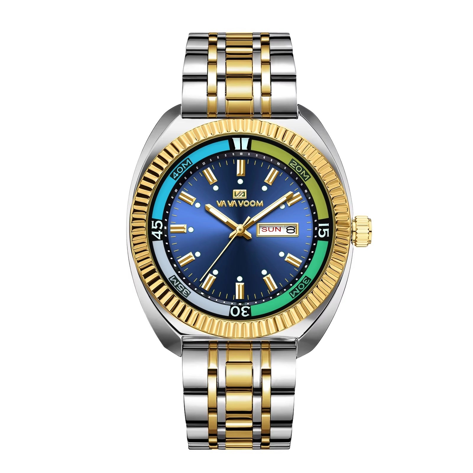 Farbenfrohe runde Edelstahl Armbanduhr "Resistente all'acqua no.5255“ - PITANI
